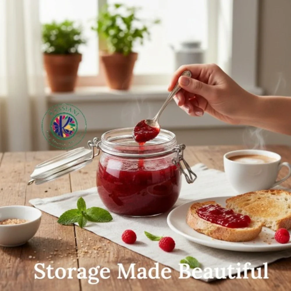 KORKEN Clear Glass Jar with Lid 17 oz Airtight Food Storage‎